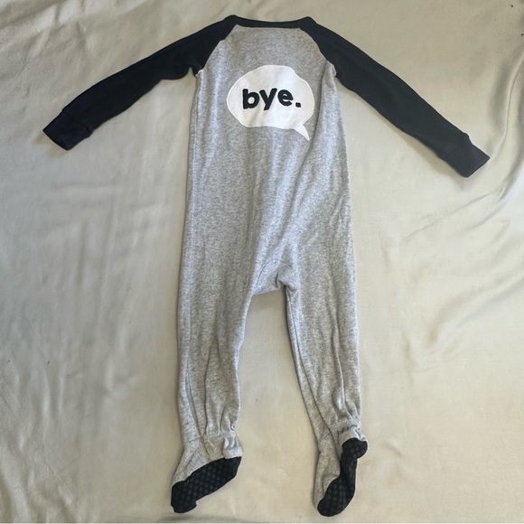 The Children's Place - Gray and Black Footies One Piece Sleeper - Picture 4 of 4